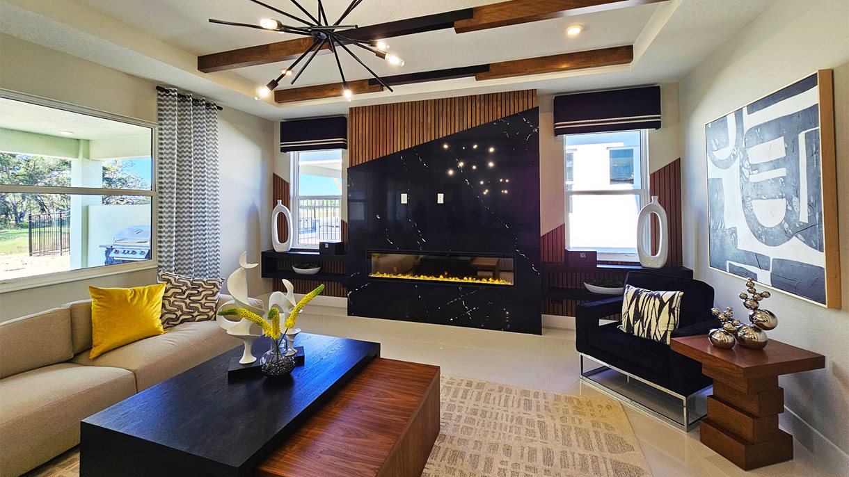 Pearl Great Room with Built-in Fireplace