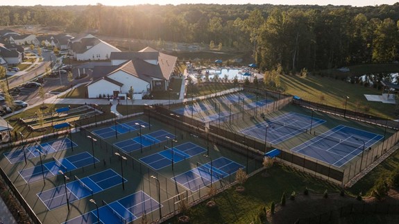 Aerial of Pickleball Courts 