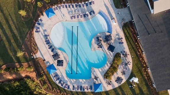 Aerial of Resort Style Pool